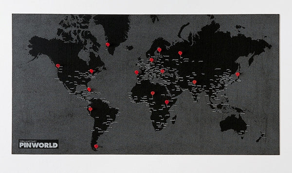 Pin Wall World Map Black - Stuff & All Ltd 