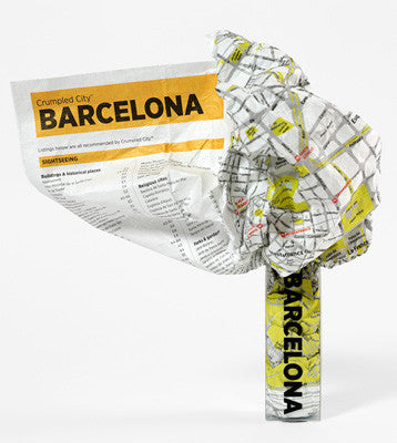 Barcelona Waterproof Light Super Resistant Crumpled City Map - Stuff & All Ltd 