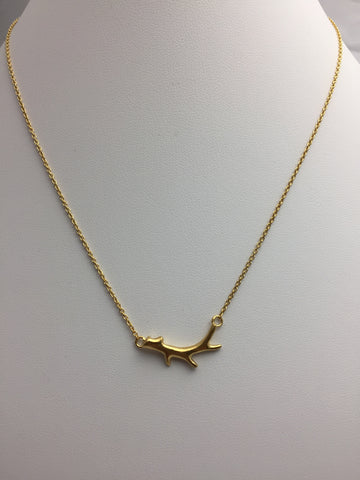 Phoebe Gold 18 Carat Stag Antler Necklace - Stuff & All Ltd 