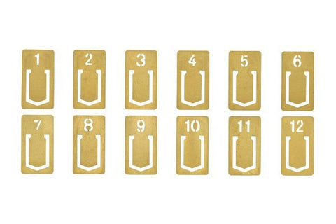 Midori Brass Number Clips - Stuff & All Ltd 