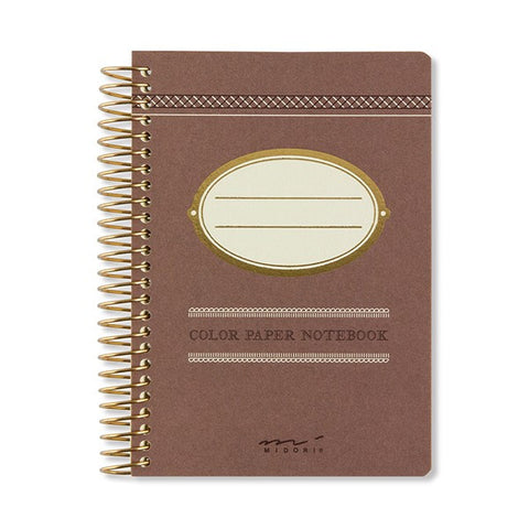 Midori Colour Paper Notebook A7 Cacao - Stuff & All Ltd 