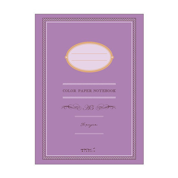 Midori Colour Paper Notebook A5 Purple - Stuff & All Ltd 