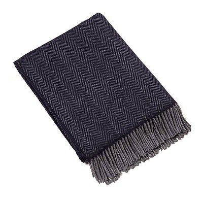 John Hanly Cashmere Navy Blanket Throw 136cm x 180cm - Stuff & All Ltd 