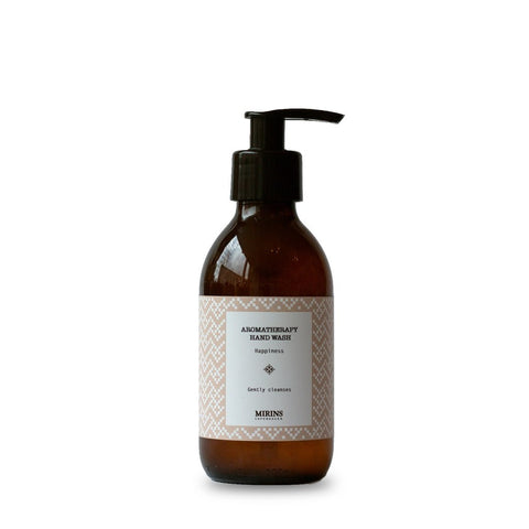 Mirins Hand Wash - Happiness - Rose Geranium, Orange & Mint, with pump - Stuff & All Ltd 